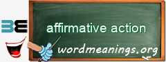 WordMeaning blackboard for affirmative action